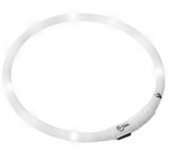 LED EASYDOG halsband - wit - inkortbaar 20 tot 70 CM - oplaadbaar LED EASYDOG halsband - wit - inkortbaar 20 tot 70 CM - oplaadbaar